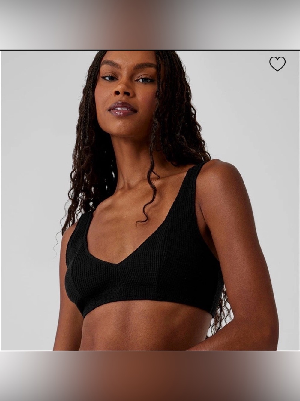 ALO Yoga Waffle Weekend Escape Bra Textured Black Workout Gym Bralette Small